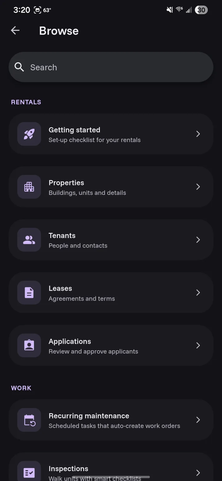 The whole system — a tap away. — Rental Command on mobile